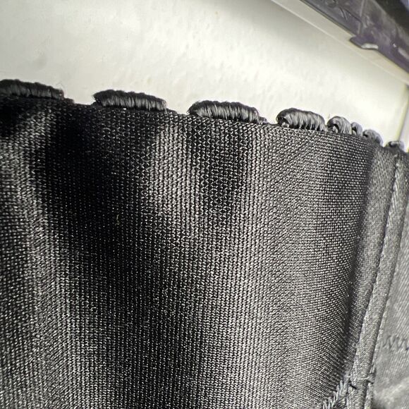 Vintage Backless Bustier By Delicates Lingerie Black Satin Bra Corset 36C Boning - Picture 5 of 13